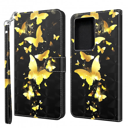 Housse Samsung Galaxy S21 Ultra 5G Papillons Jaunes