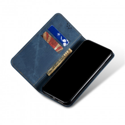 Flip Cover Samsung Galaxy A72 5G Tissu Jeans