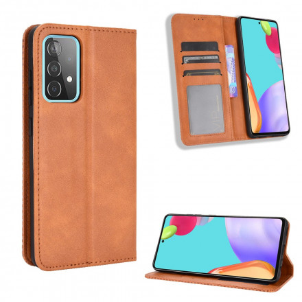 Flip Cover Samsung Galaxy A72 5G Effet Cuir Vintage Stylisé