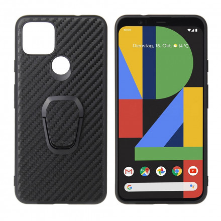 Coque Google Pixel 4a 5G Fibre Carbone Anneau-Support