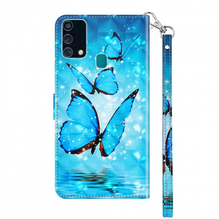 Housse Samsung Galaxy A32 5G Light Spot Papillons Bleus Volants