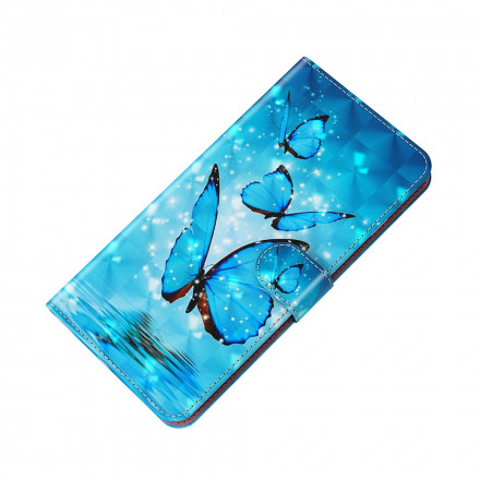 Housse Samsung Galaxy A32 5G Light Spot Papillons Bleus Volants