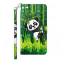 Housse Samsung Galaxy A32 5G Light Spot Panda et Bambou