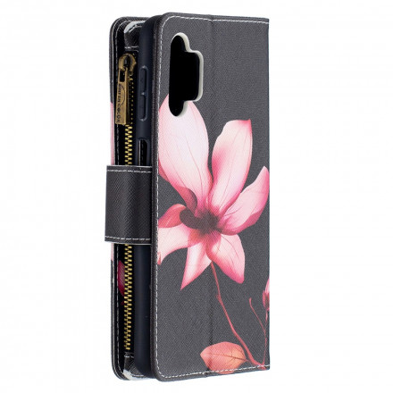 Housse Housse Samsung Galaxy A32 5G Poche Zippée Fleur