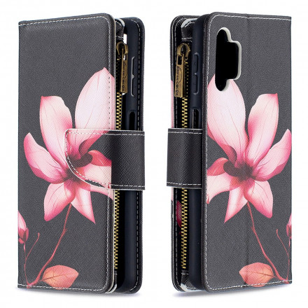 Housse Housse Samsung Galaxy A32 5G Poche Zippée Fleur