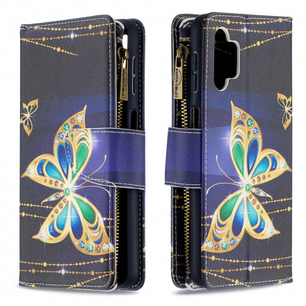 Housse Samsung Galaxy A32 5G Poche Zippée Papillons Art