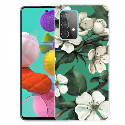 Coque Samsung Galaxy A32 5G Fleurs Blanches Peintes