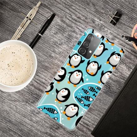 Coque Samsung Galaxy A52 5G Pingouins et Poissons