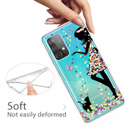 Coque Samsung Galaxy A52 5G Jolie Tête Fleurie