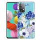 Coque Samsung Galaxy A52 5G Transparente Fleurs Bleues Aquarelle