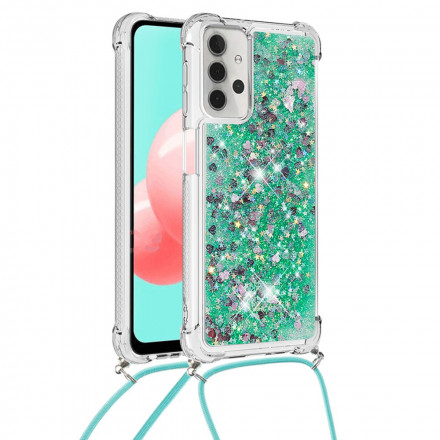 Coque Samsung Galaxy A32 5G Paillettes avec Cordon