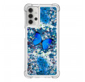 Coque Samsung Galaxy A32 5G Papillons Bleus Paillettes