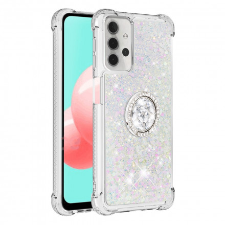 Coque Samsung Galaxy A32 5G Paillettes avec Anneau-Support