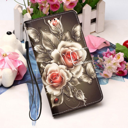 Housse Samsung Galaxy A52 5G Roses Dorées