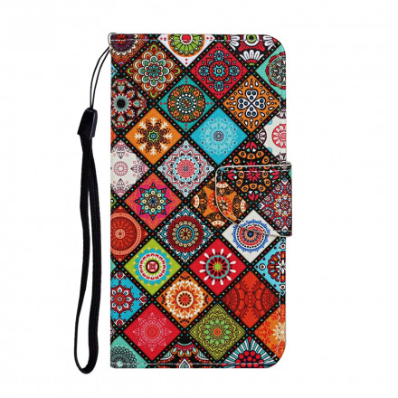 Housse Samsung Galaxy A52 5G Patchwork Mandalas avec Lanière