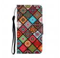 Housse Samsung Galaxy A52 5G Patchwork Mandalas avec Lanière