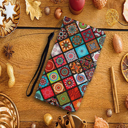 Housse Samsung Galaxy A52 5G Patchwork Mandalas avec Lanière