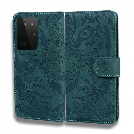 Housse Samsung Galaxy S21 Plus 5G Empreinte Face de Tigre