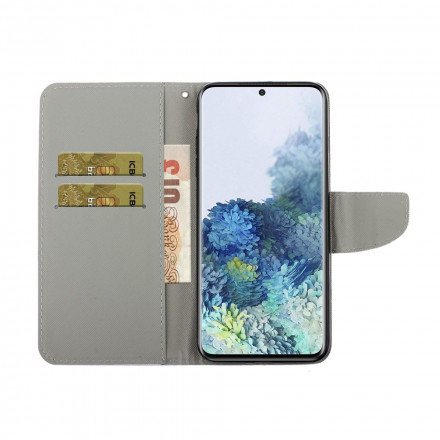 Housse Samsung Galaxy S21 Ultra 5G Fleurs Magistrales avec Lanière