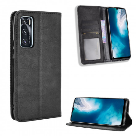 Flip Cover Vivo Y70 Effet Cuir Vintage Stylisé