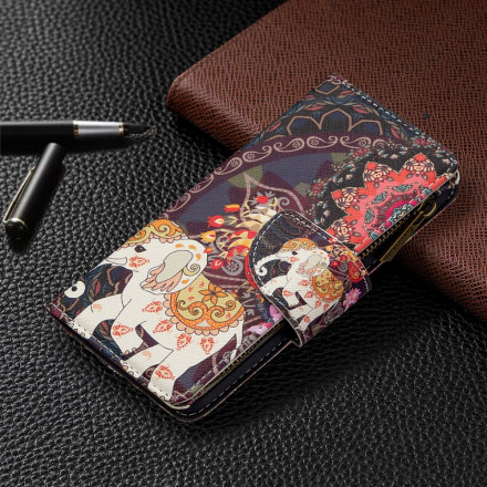 Housse iPhone 11 Poche Zippée Éléphant