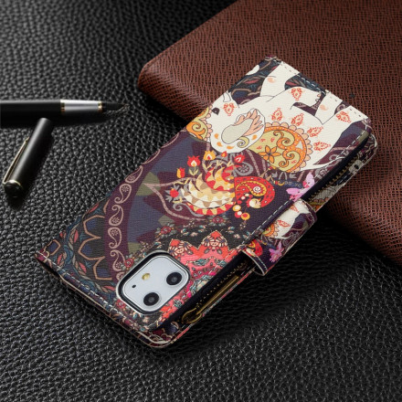 Housse iPhone 11 Poche Zippée Éléphant