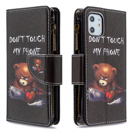 Housse iPhone 11 Poche Zippée Ours