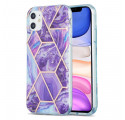 Coque iPhone 11 Marbre Géométrique Flashy