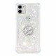 Coque iPhone 11 Paillettes avec Anneau-Support Diamants