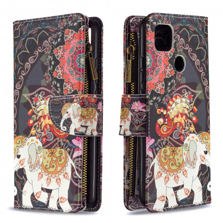 Housse Xiaomi Redmi 9C Poche Zippée Éléphant