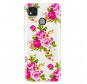 Coque Xiaomi Redmi 9C Fleurs Liberty Fluorescente