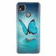 Coque Xiaomi Redmi 9C Papillon Bleu Fluorescente