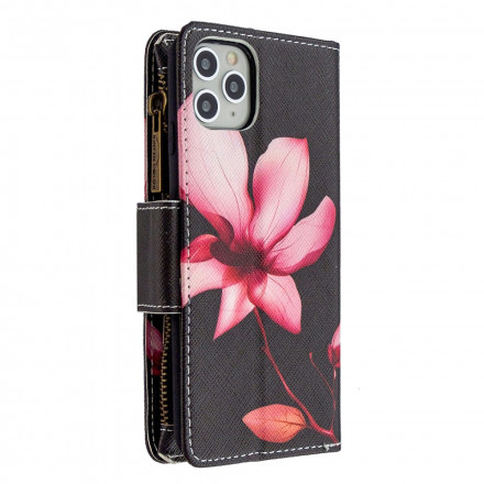 Housse iPhone 11 Pro Max Poche Zippée Fleur