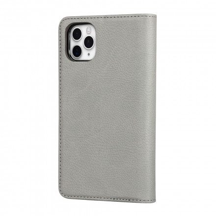 Flip Cover iPhone 11 Pro Max Cuir Litchi Véritable Coque Détachable