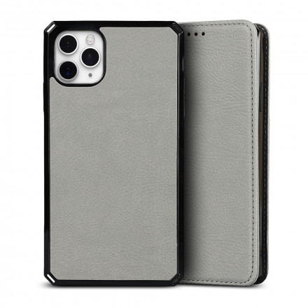 Flip Cover iPhone 11 Pro Max Cuir Litchi Véritable Coque Détachable