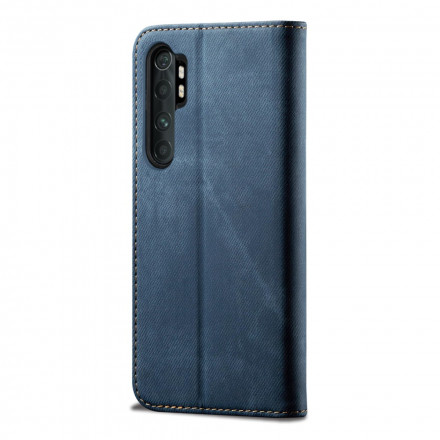 Flip Cover Xiaomi Mi Note 10 Lite Tissu Jeans