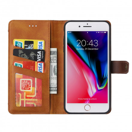 Housse iPhone SE 2 / 8 / 7 Porte-Carte Frontal avec Sangle