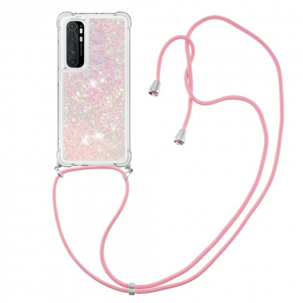 Coque Xiaomi Mi Note 10 Lite Paillettes et Cordon