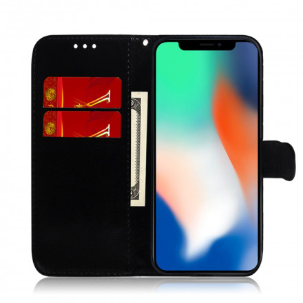 Housse iPhone XS Simili Cuir Couverture Miroir