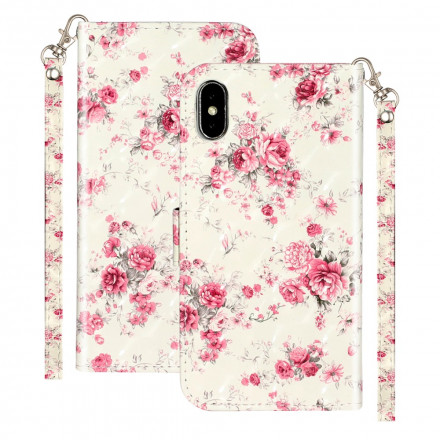 Housse iPhone X / XS Fleurs Light Spots à Lanière