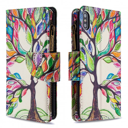 Housse iPhone XS Max Poche Zippée Arbre