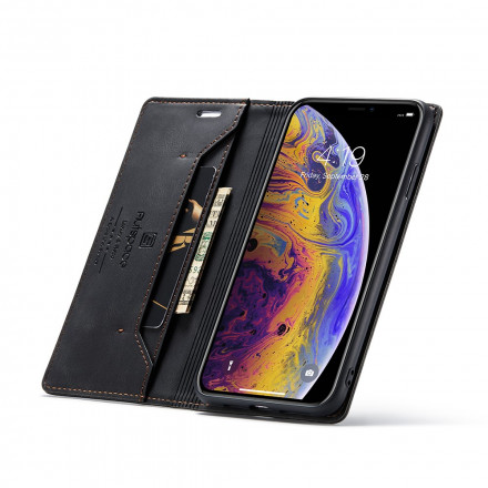 Flip Cover iPhone XS Max Effet Cuir Technologie RFID