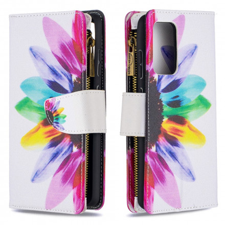 Housse Samsung Galaxy A52 4G / A52 5G Poche Zippée Fleur