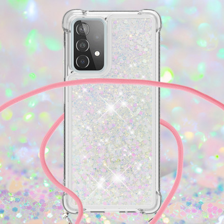 Coque Samsung Galaxy A52 4G / A52 5G Paillettes avec Cordon