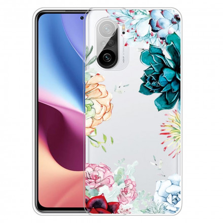 Coque Poco F3 Transparente Fleurs Aquarelle