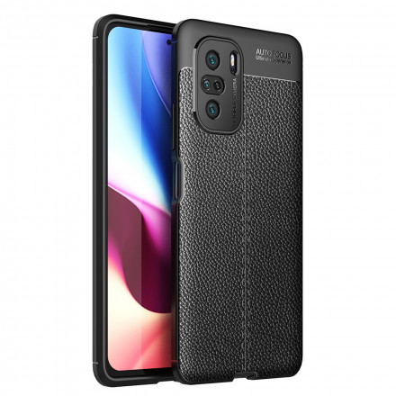 Coque Poco F3 Effet Cuir Litchi Double line