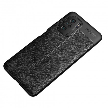 Coque Poco F3 Effet Cuir Litchi Double line