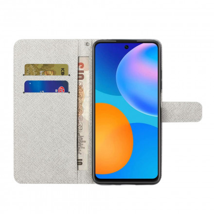 Housse Samsung Galaxy A32 4G Fleurs Lunaires à Lanière