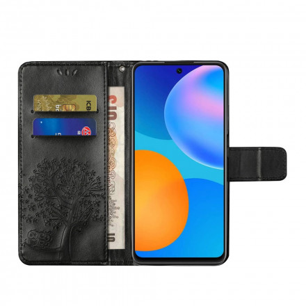 Housse Xiaomi Redmi Note 10 Pro Arbre et Hiboux à Lanière