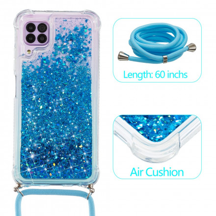 Coque Samsung Galaxy A12 Paillettes avec Cordon